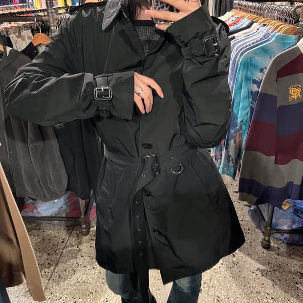 BURBERRY 버버리 런던 테크니컬 허리 벨티드 코트