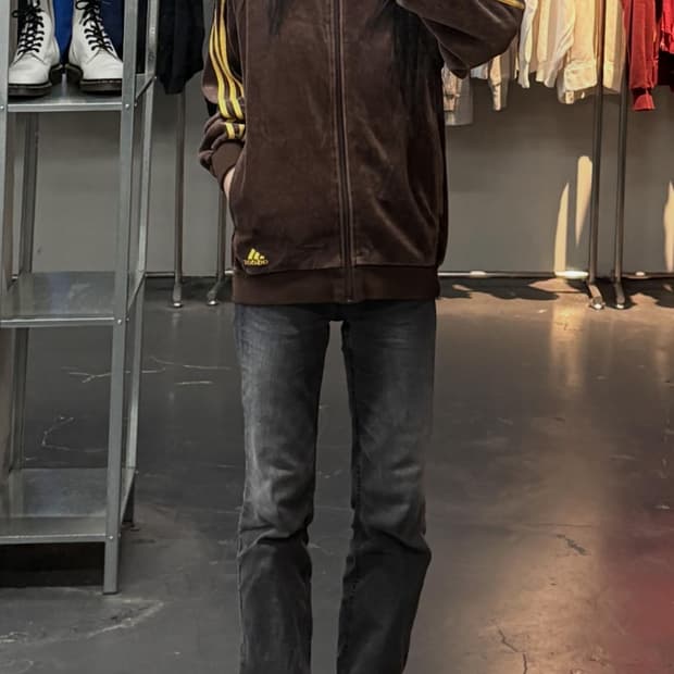 아디다스 벨벳 브라운 벨로아 트랙자켓 A3680