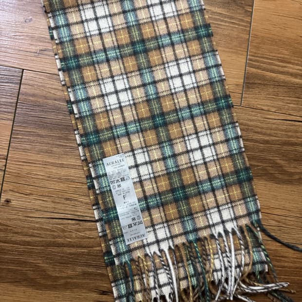 AURALEE 오라리 캐시미어 체크 머플러