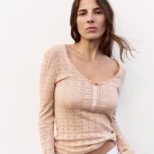 ZARA 자라 아일렛 포인텔 티셔츠, 자라 아일렛 티셔츠