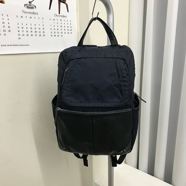 요지야마모토 가죽 로고 백팩