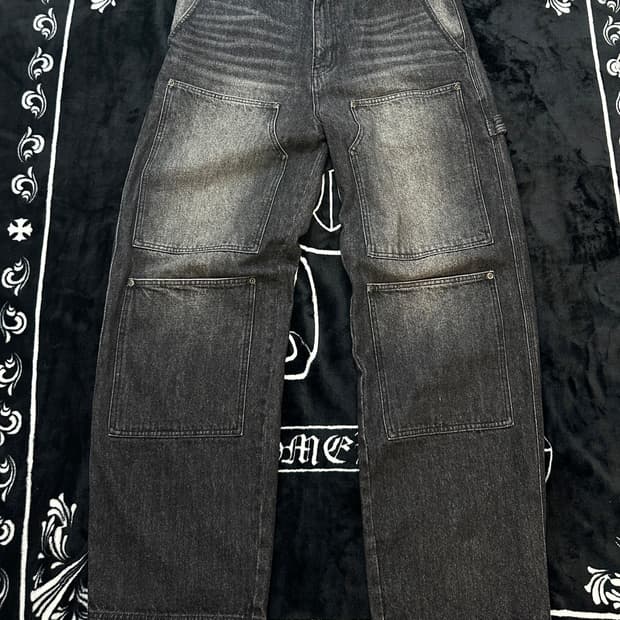 디키즈 카펜더 더블니 흑청 데님 34