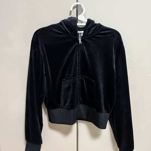 h&m 벨벳 후드집업