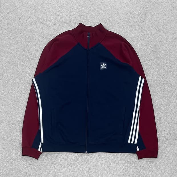 아디다스 스케이트보딩 스웻 트랙탑 져지 버건디 네이비