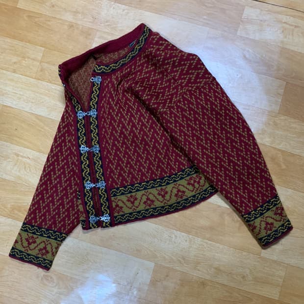 VOLUND 볼룬드 러큰-노르웨이 니팅 카디건(램스울)M 사이즈