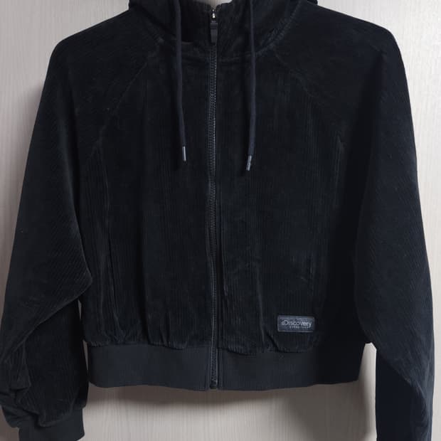 디스커버리 벨로아 코듀로이 후드 숏집업, M