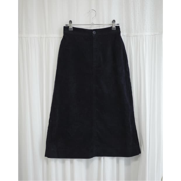 Navy Corduroy Skirt