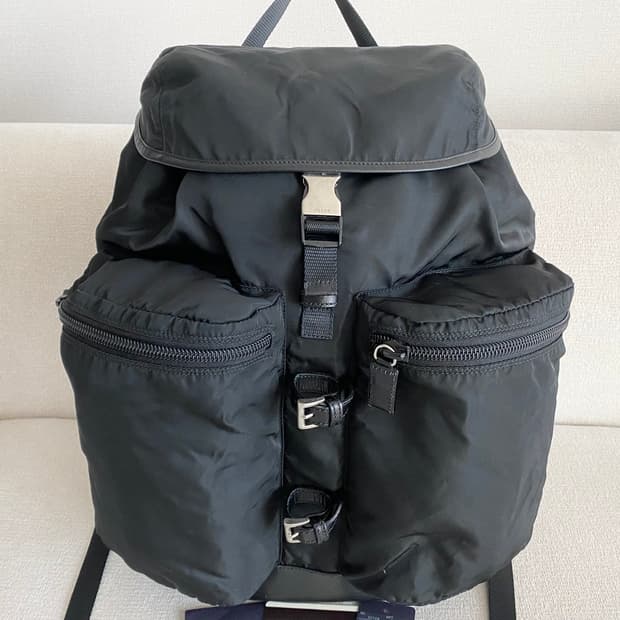 프라다 V163 우산꽃이 백팩 블랙 라지 사이즈