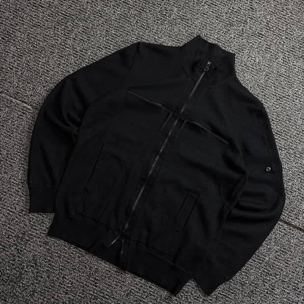 스톤아일랜드 와펜 울 니트 집업 자켓(와펜 X) 1911