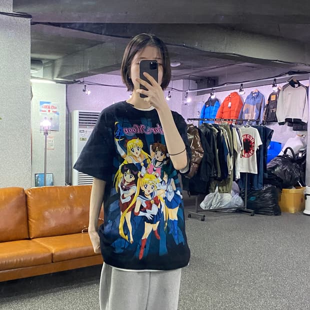 세일러문 프린팅 애니메이션 반팔티 B4252