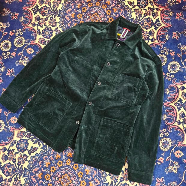 헨리코튼 20FW 리미티드 코듀로이 딥그린 풀 버튼 자켓 L size