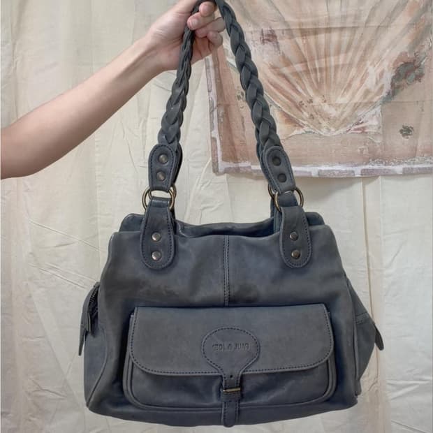 폴앤조 프랑스제 braided strap cow lether 숄더백
