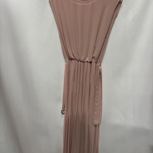 나무그림 민소매 나시 플리츠 쉬폰 롱 원피스