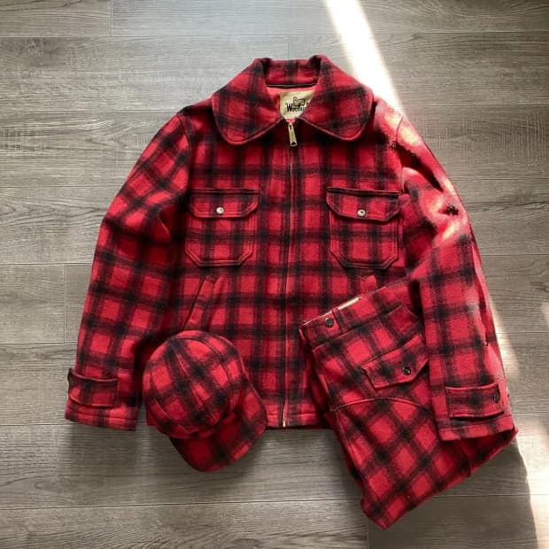 60's 울리치 매키노 울 헌팅 풀 셋업 38/M