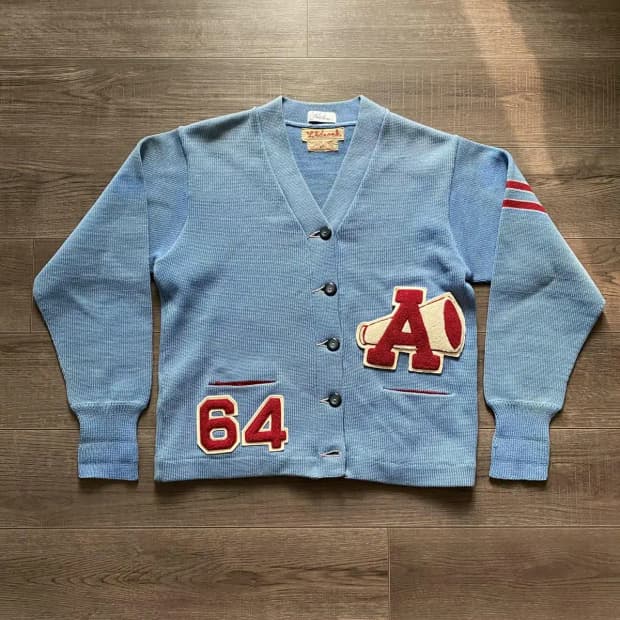 60's Lasley Knitting Co. 레터맨 가디건 100