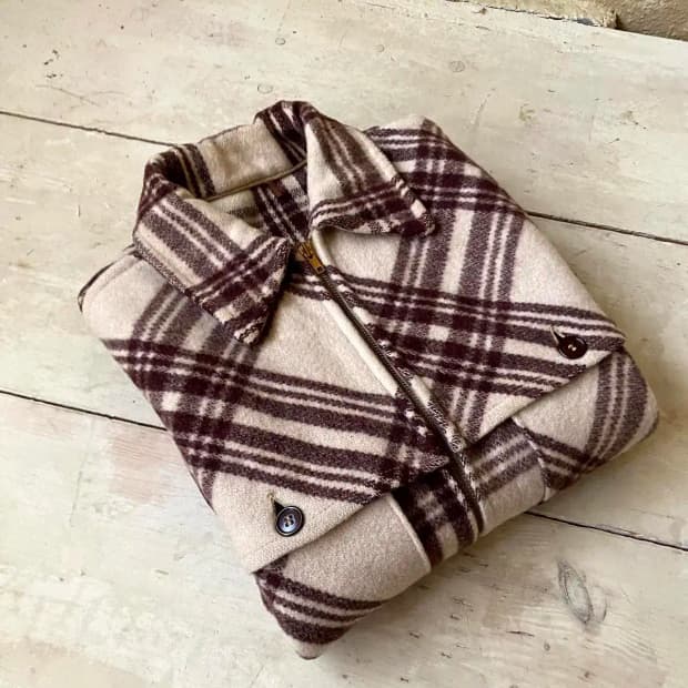 40's HERCULES 플레이드 울 자켓 100사이즈