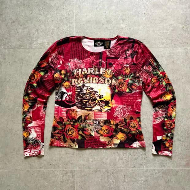 할리 데이비슨 All-Over 프린팅 티셔츠 55 1/2~ 66