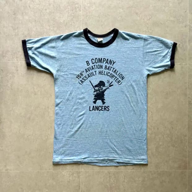 70's Russell 링거 티셔츠 L(100)