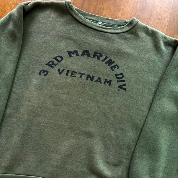 Rare 60's 3rd USMC 베트남 전 스웻셔츠 100