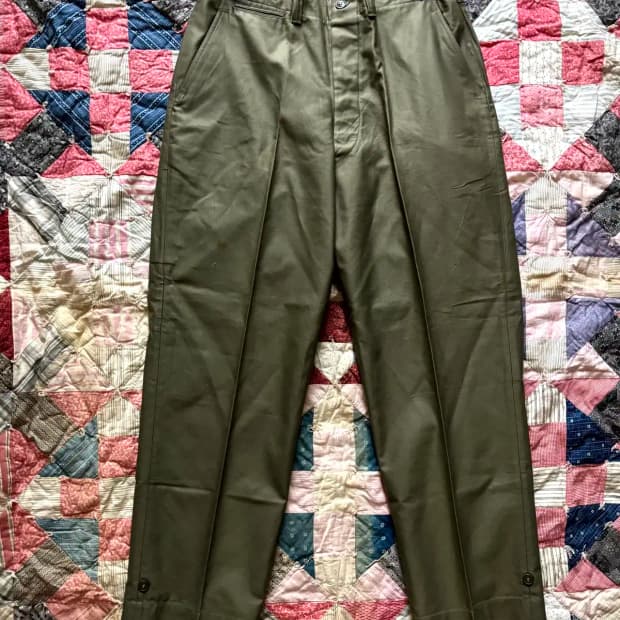 40's WW2 미군 M-43 OD 7 필드 팬츠 34-36" 데드스탁