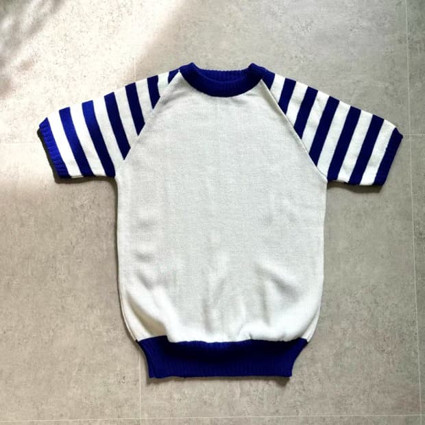 60's Dehen Knitting Co. 숏 슬리브 스웨터 M 데드스탁