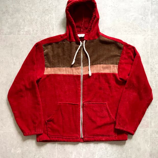 70's JC Penney 테리 후드 집업 자켓 L(100~105)
