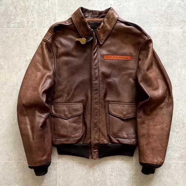80's 아비렉스 A-2 레더 플라이트 자켓 34(95)