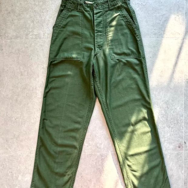 60's 미군 OG 107 퍼티그 팬츠 27~28" 전기형