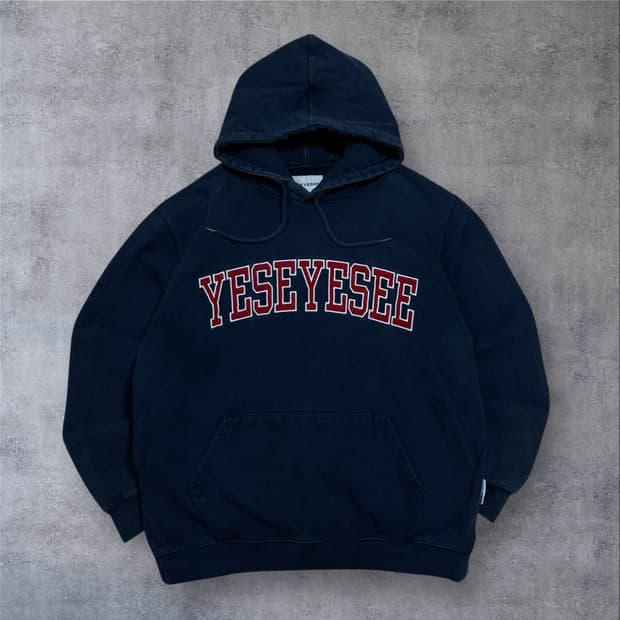 예스아이씨 스펠아웃 네이비 후드티