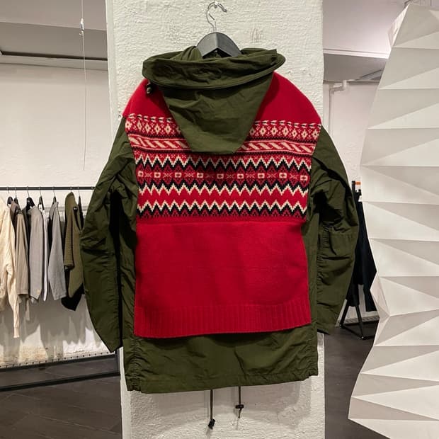 준야와타나베 맨 니트 도킹 밀리터리 자켓