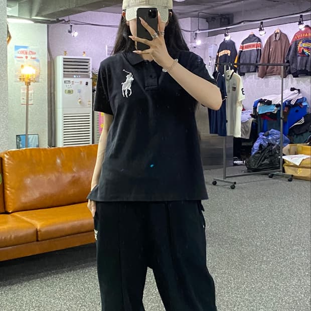 폴로 랄프로렌 빅포니 카라 반팔티 블랙 B5287