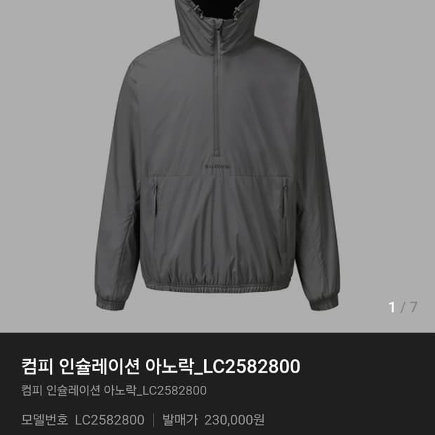 살로몬 컴피 인슐레이션 아노락