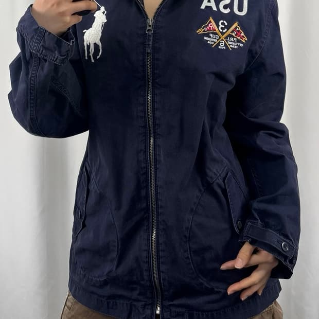 폴로 빅포니 네이비 후드 자켓