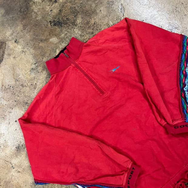 [정품/L] 쿠지 스포츠 빈티지 하프집업 레드 b18