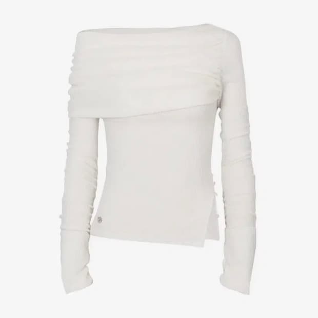 페인오어플레져 제니,사나 착용 오프숄더 탑 화이트 아이보리 M