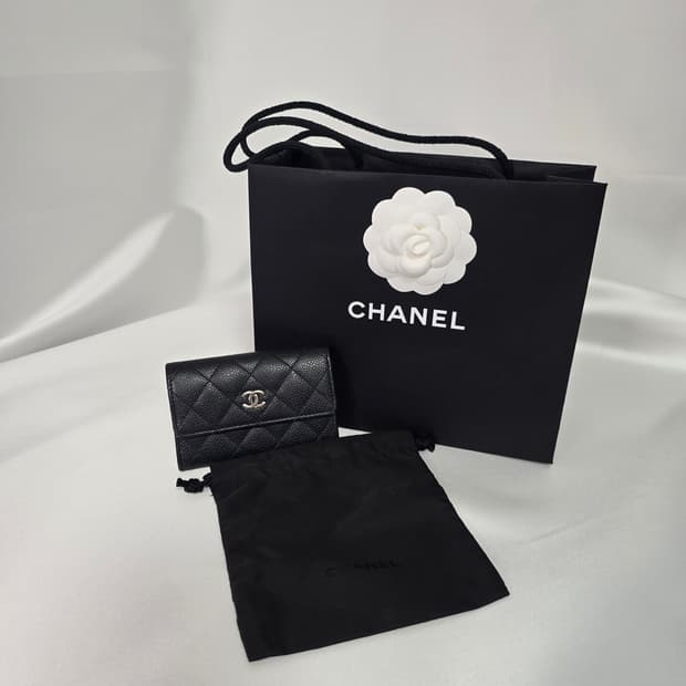 샤넬 카드지갑 블랙 은장 (A50169)