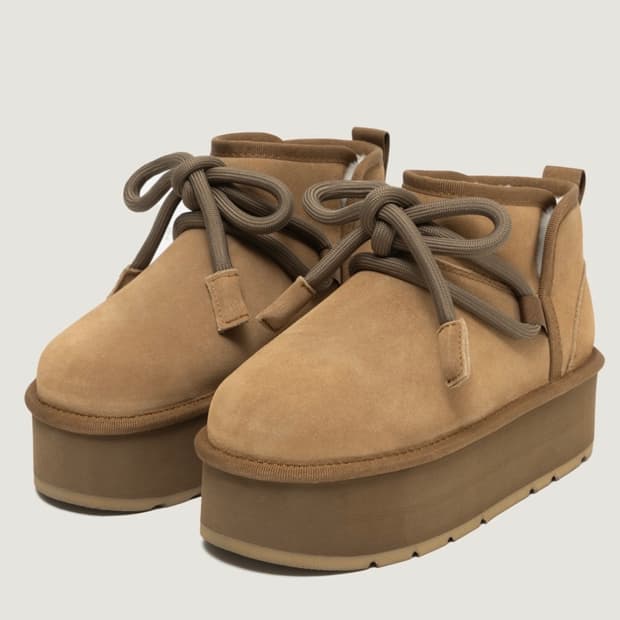 플러피시트러스 퍼지 리본 플랫폼 부츠 38 (트와이스, 엔믹스 착용)