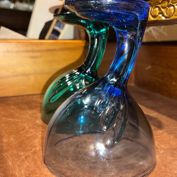 70-80s Korea Modernist TwistStem ArtGlas