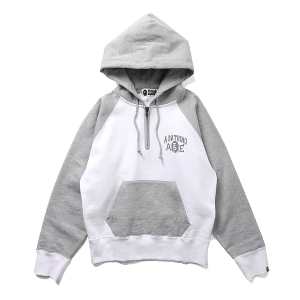 A BATHING APE Half Zip Pullover Hoodie
