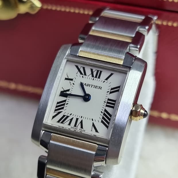 [까르띠에 정품보증서] 탱크 프랑세즈 18K 콤비 S 쿼츠 여성시계 07