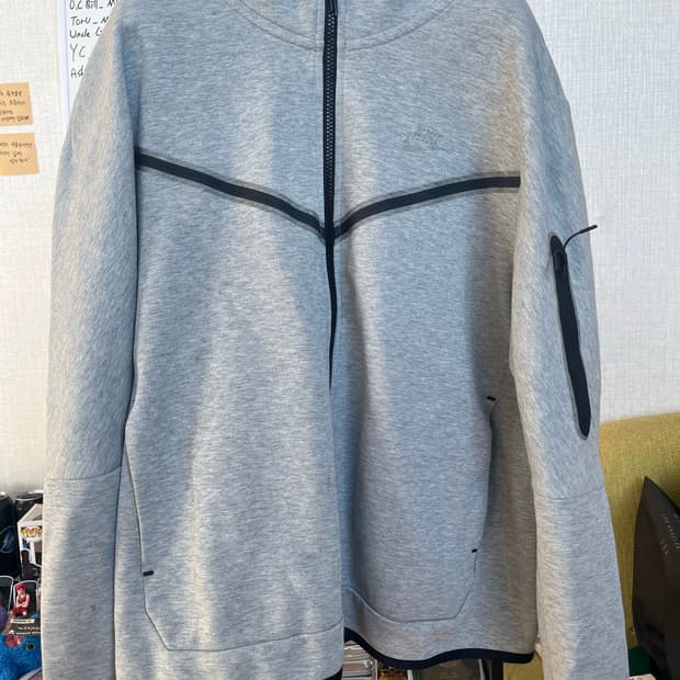 나이키 테크 플리스 풀 후드 집업 그레이 XL