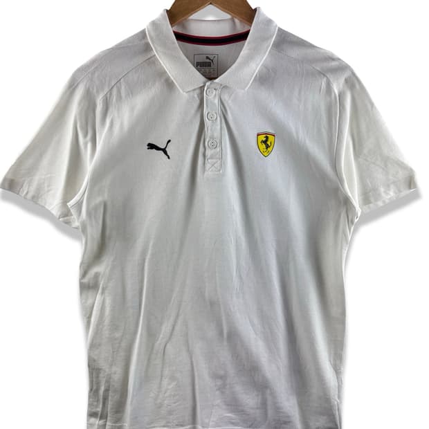 페라리X퓨마 화이트 카라티셔츠2786