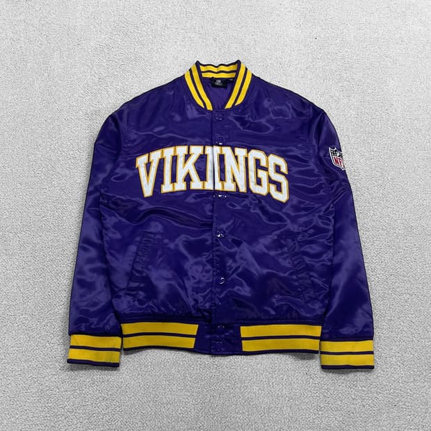 NFL 바이킹스 나일론 바시티 자켓 퍼플