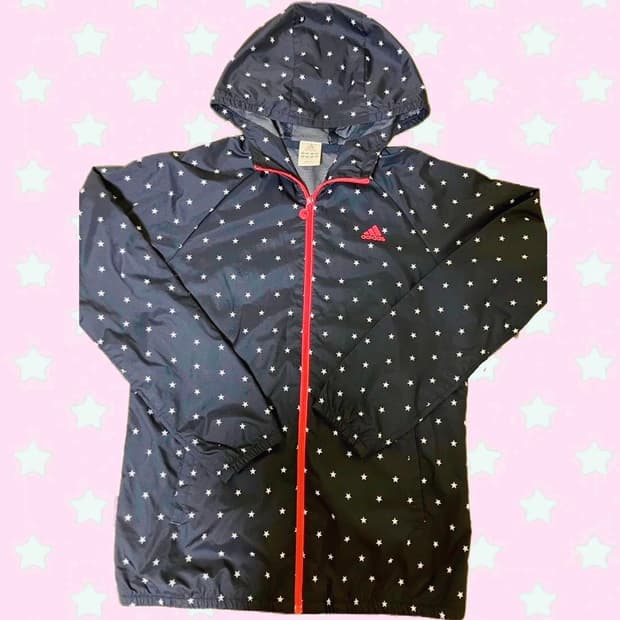 빈티지 아디다스 스타 도트 패턴 바람막이