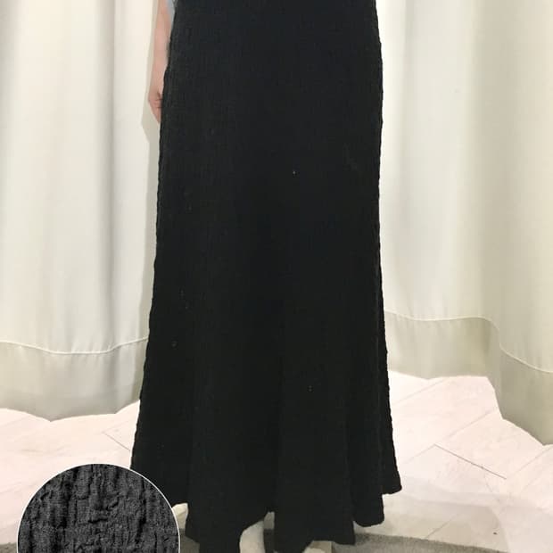 crinkled straight maxi skirt