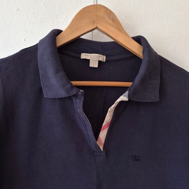 버버리 브릿 여성 반팔PK카라티셔츠 L사이즈