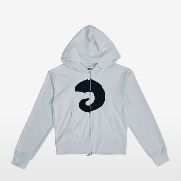 탄산마그네슘 혼 아플리케 후드집업 스카이블루