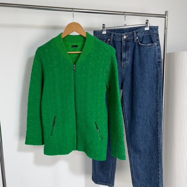[M] 베네통 울 지퍼가디건