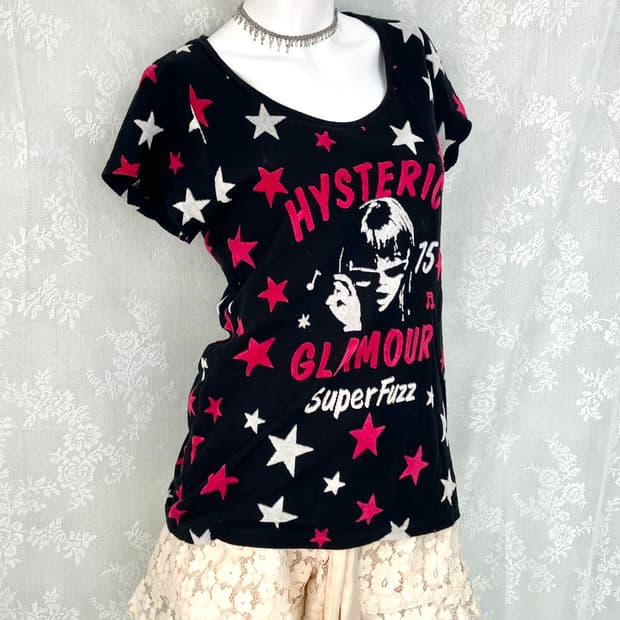 hysteric glamour 히스테릭글래머 히스걸 별 패치 태리 반팔
