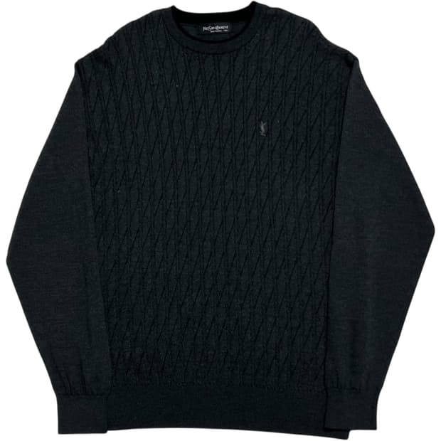 Yves Saint Laurent 차콜 울 니트